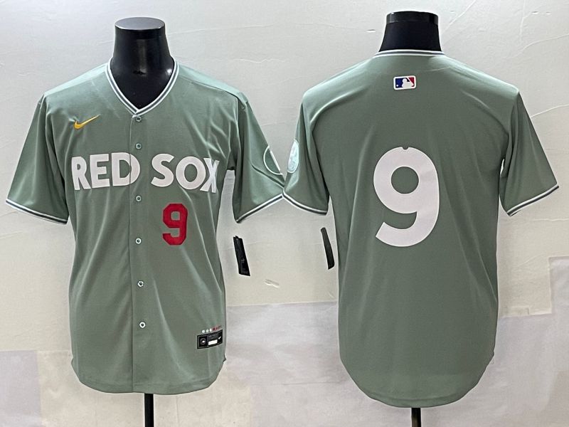Men 2025 Boston Red Sox 9 No Name Light Green Joint Name Nike MLB Jersey style 5